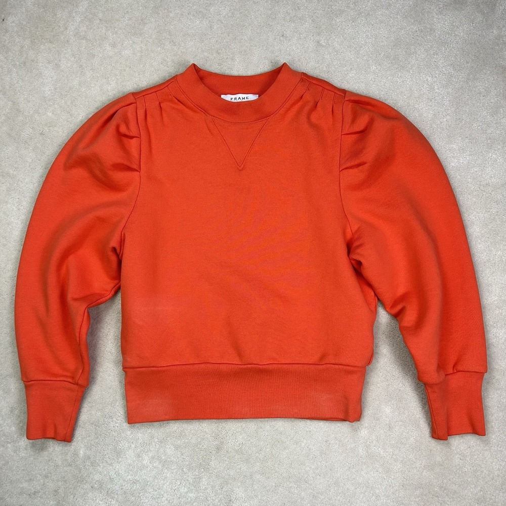Frame Puff Sleeve Sweatshirt Women's XS Terry Longsleeve Crewneck